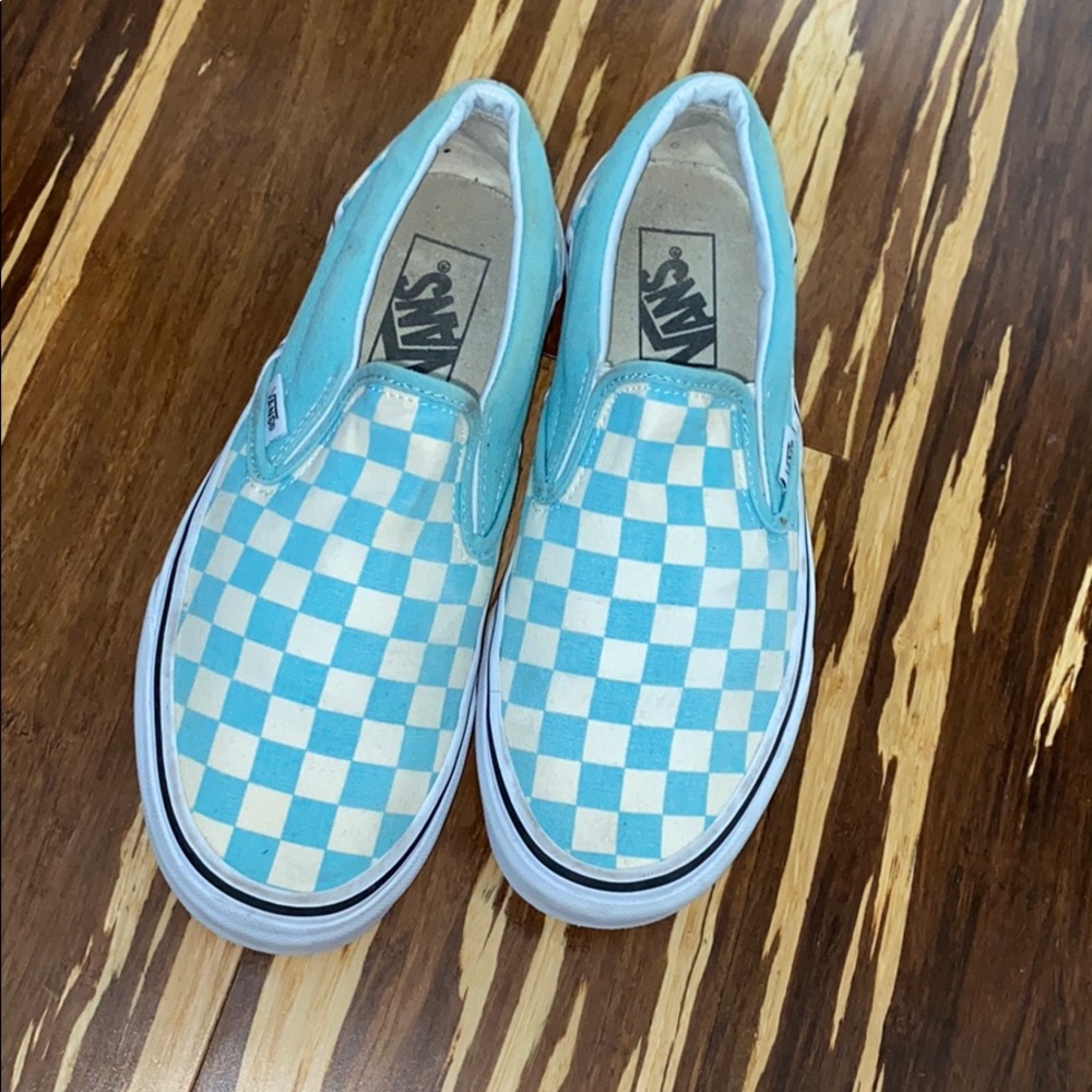 Turquoise checkered vans